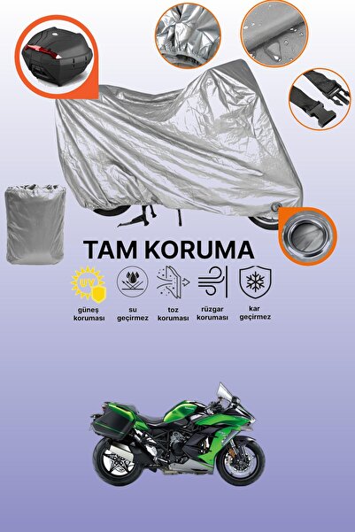 dokaca حقيبة خلفية وقفل رمادي متوافقة مع دراجة نارية كاواساكي نينجا H2 SX، غط...