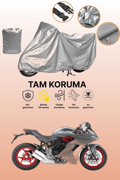 dokaca غطاء دراجة نارية رمادي متوافق مع دوكاتي سوبر سبورت، غطاء واقي، غطاء للمحرك