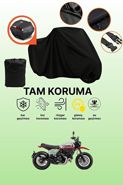 dokaca حقيبة خلفية سوداء متوافقة مع دراجة دوكاتي سكرامبلر أوربان موتارد، غطاء...