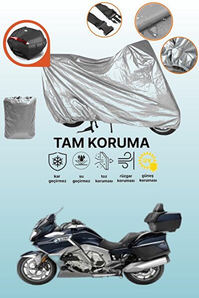 dokaca Gray Rear Bag Compatible Bmw K 1600 Gtl Compatible Motorcycle Tarpauli...