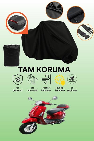 dokaca حقيبة خلفية سوداء متوافقة مع كينج موتور KR-211 رانا 50، غطاء دراجة نار...