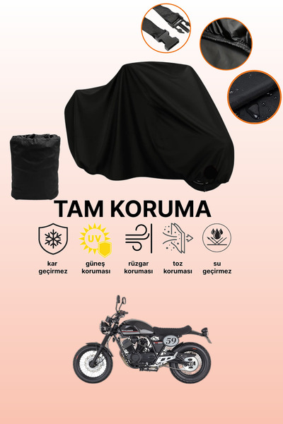 dokaca Black Mondial 250I Buccaneer Compatible Motorcycle Cover, Protective C...