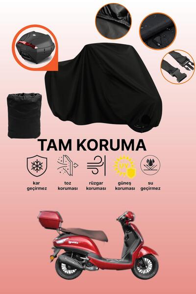 dokaca حقيبة خلفية سوداء متوافقة مع يوكي إنزو 50، غطاء دراجة نارية متوافق، غطاء واقي