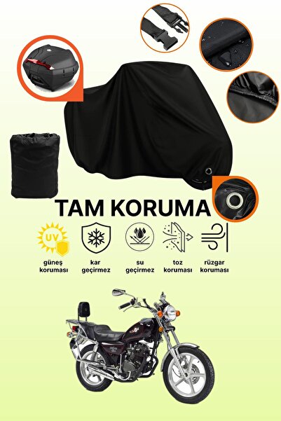 dokaca Black Lock and Tail Bag Compatible Kanuni Seyhan 150 Compatible Motorc...