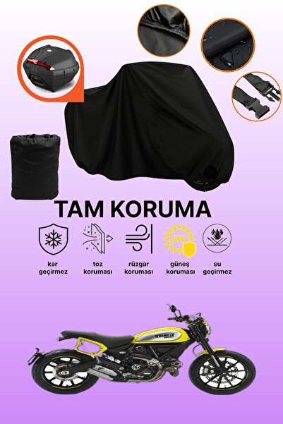 dokaca حقيبة خلفية سوداء متوافقة مع دراجة دوكاتي سكرامبلر فلات تراك برو، غطاء...