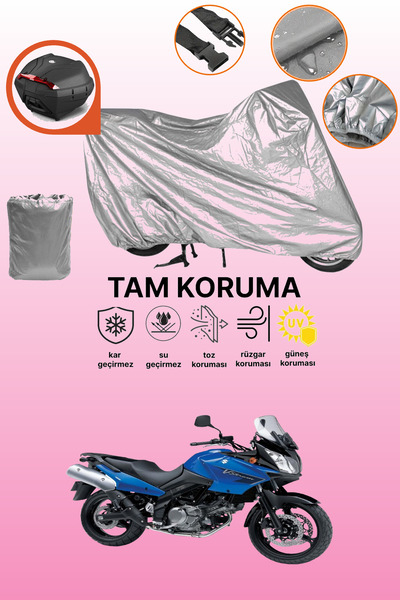 dokaca حقيبة خلفية رمادية متوافقة مع سوزوكي V-Strom DL 650، غطاء محرك متوافق،...