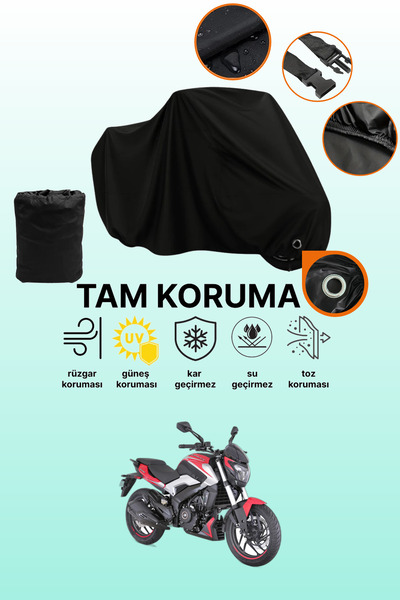 dokaca غطاء دراجة نارية متوافق مع Bajaj Dominar 250 D، غطاء واقي أسود اللون