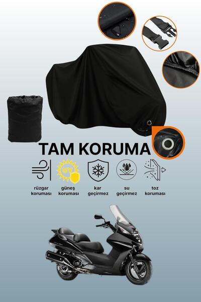 dokaca غطاء دراجة نارية متوافق مع هوندا FJS 400 سيلفر وينج، غطاء واقي أسود اللون