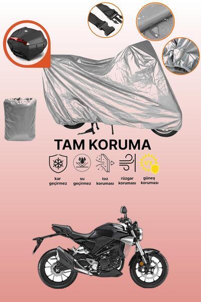 dokaca حقيبة خلفية رمادية متوافقة مع هوندا سي بي 250 آر، غطاء محرك متوافق، غط...