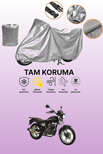 dokaca Gray Asya Elegant 150 Compatible Motorcycle Tarpaulin, Protective Cove...
