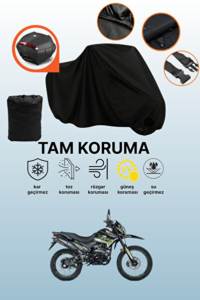 dokaca Black Rear Bag Compatible Rks Xvr250 Compatible Motorcycle Tarpaulin, ...