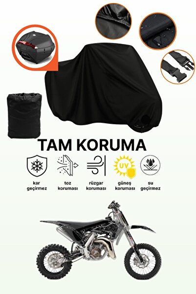 dokaca Black Rear Bag Compatible Husqvarna Tc 65 Compatible Motorcycle Tarpau...