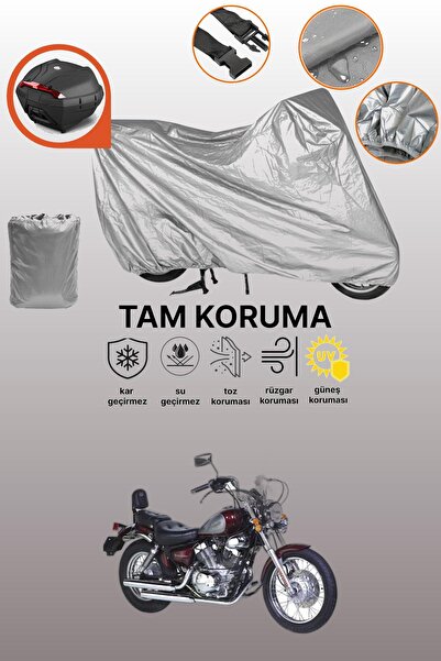dokaca Gray Rear Bag Compatible Bisan Roadstar 250 Compatible Motorcycle Cove...