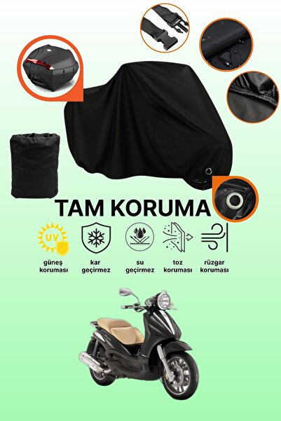 dokaca غطاء دراجة نارية متوافق مع بياجيو بيفرلي 500 مع قفل أسود وحقيبة خلفية،...