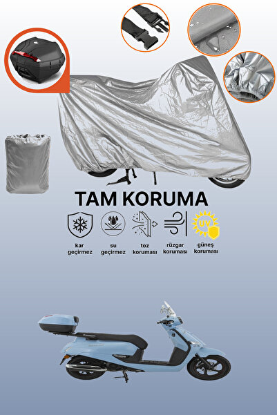 dokaca Gray Rear Bag Compatible Mondial 125 Exon Compatible Motorcycle Cover,...