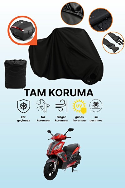 dokaca Black Rear Bag Compatible Mondial 150 Mash Compatible Motorcycle Tarpa...