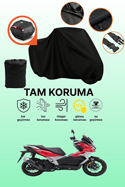 dokaca Black Tail Bag Compatible Voge Sr1 Compatible Motorcycle Tarpaulin, Pr...