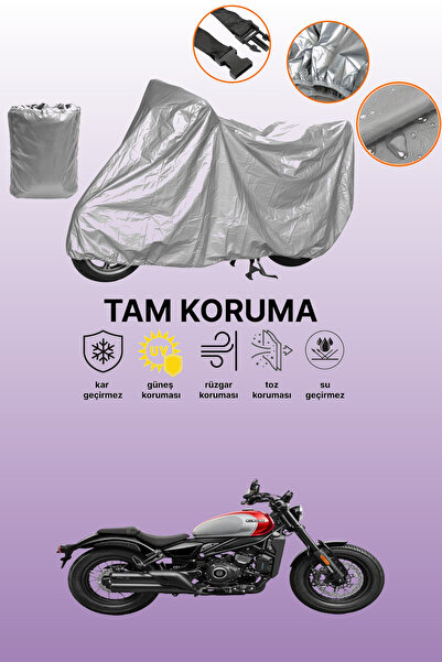 dokaca غطاء دراجة نارية رمادي متوافق مع CFmoto 450CL-C، غطاء واقي، غطاء للمحرك