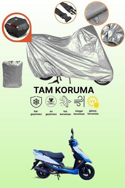 dokaca Gray Rear Bag Compatible with Apachi Alfa 50 Compatible Motorcycle Cov...