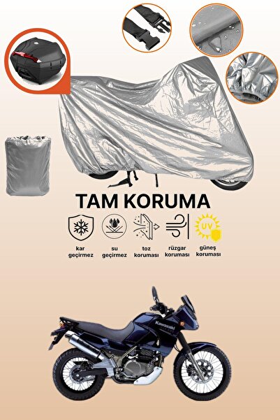 dokaca حقيبة خلفية رمادية متوافقة مع غطاء المحرك المتوافق مع Kawasaki KLE 500...