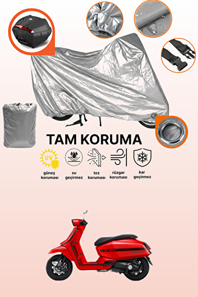 dokaca غطاء دراجة نارية متوافق مع لامبريتا X300 مع قفل رمادي وحقيبة خلفية، غط...