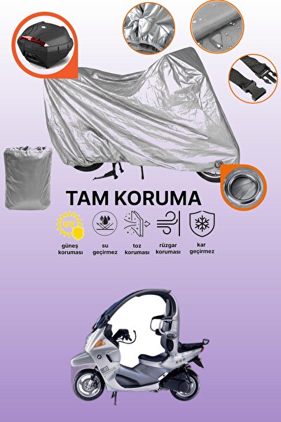 dokaca Gray Lock and Tail Bag Compatible Bmw C1 Compatible Motorcycle Tarpaul...