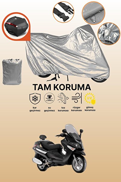 dokaca حقيبة خلفية رمادية متوافقة مع بياجيو X9 500، غطاء واقي للدراجة النارية