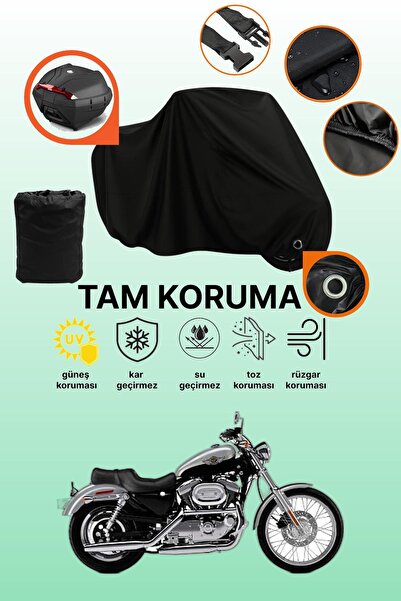 dokaca حقيبة خلفية سوداء متوافقة مع دراجة هارلي ديفيدسون سبورتستر كاستم XL1200C متوافقة مع قماش المحرك