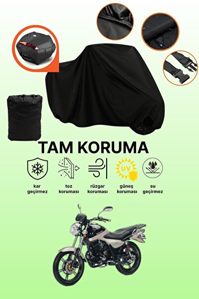 dokaca Black Rear Bag Compatible Kanuni Gv 170 Compatible Motorcycle Tarpauli...