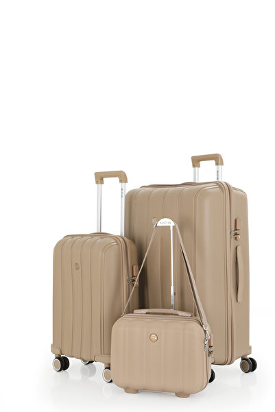 MÇS Polipropilen 3'lü Valiz Seti Büyük & Kabin & Makyaj V305