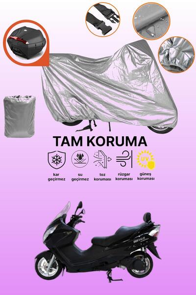 dokaca Gray Rear Bag Compatible Mondial 250 Buffalo Compatible Motorcycle Cover, Protective Cover