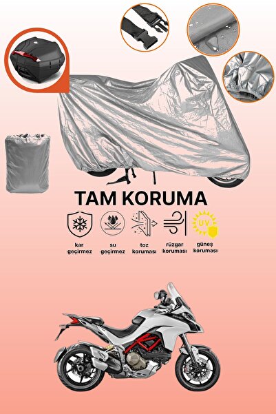 dokaca حقيبة خلفية رمادية متوافقة مع دراجة دوكاتي مولتيسترادا 1200S، غطاء واق...