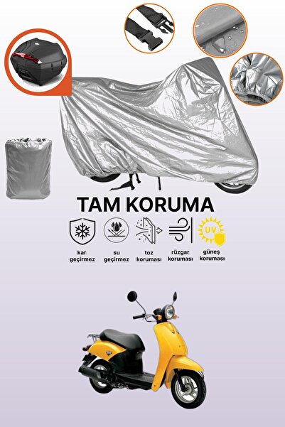 dokaca حقيبة خلفية رمادية متوافقة مع هوندا توداي 50، غطاء محرك متوافق، غطاء واقي