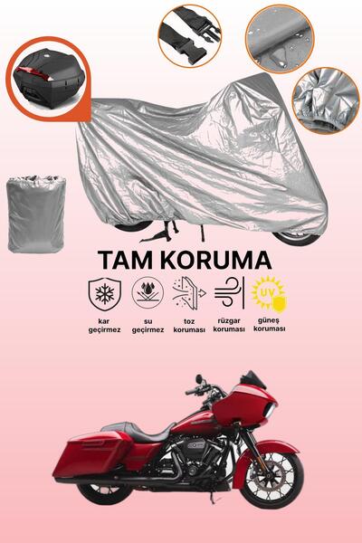 dokaca حقيبة خلفية رمادية متوافقة مع ماركة هارلي ديفيدسون رود جلايد الخاصة، غ...