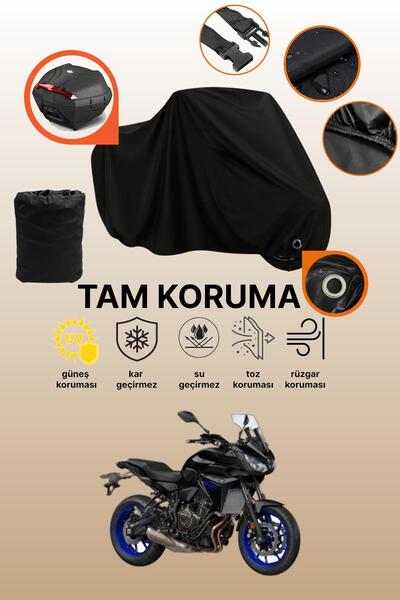 dokaca غطاء دراجة نارية متوافق مع ياماها تريسر 7، غطاء واقي أسود متوافق مع حق...