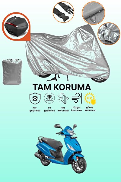dokaca حقيبة خلفية رمادية متوافقة مع Hero Dash 125، غطاء واقي للدراجة النارية