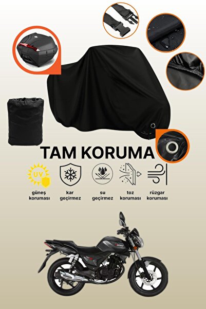 dokaca غطاء دراجة نارية متوافق مع RKS 125-S مع قفل أسود وحقيبة خلفية، غطاء واقي