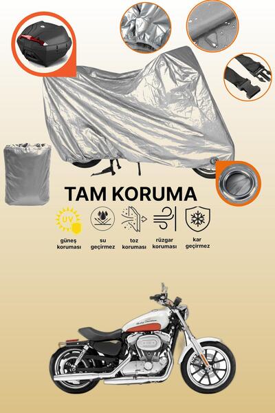 dokaca حقيبة خلفية وقفل باللون الرمادي متوافقة مع دراجة نارية هارلي ديفيدسون سبورتستر سوبر لو XL883L