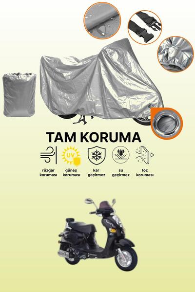 dokaca Gray Lock Compatible Kanuni Classic 125 Compatible Motorcycle Cover, P...