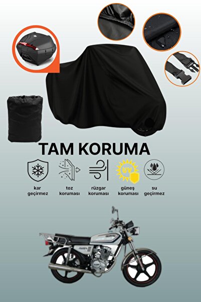 dokaca Black Rear Bag Compatible Kuba Cg150 Compatible Motorcycle Tarpaulin, ...