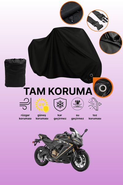 dokaca غطاء دراجة نارية متوافق مع RKS SRK400 RR من Black Lock، غطاء واقي