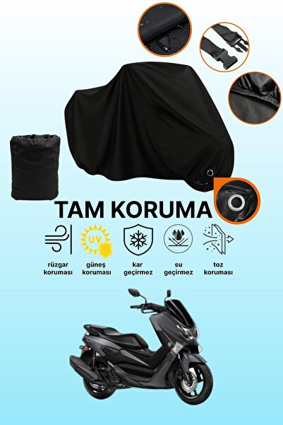 dokaca Siyah Kilit Uyumlu Yamaha NMax 155 Uyumlu Motosiklet Brandası, Koruyuc...