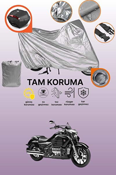 dokaca حقيبة خلفية وقفل رمادي متوافقة مع دراجة نارية هوندا فالكيري F6C، غطاء ...