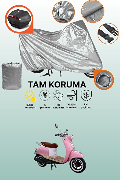 dokaca Gray Rear Bag and Lock Compatible Motolux Efsane 50 Compatible Motorcy...