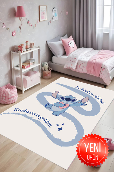GECE HOME DİJİTAL BASKILI Kaymaz Taban Yıkanabilir Modern Çocuk Halısı Salon ...