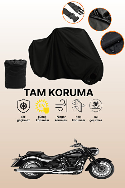 dokaca غطاء محرك متوافق مع ياماها ميدنايت ستار XV 1900 باللون الأسود، غطاء وا...