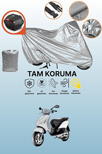 dokaca حقيبة خلفية رمادية متوافقة مع بياجيو فلاي 100، غطاء واقي للدراجة النارية