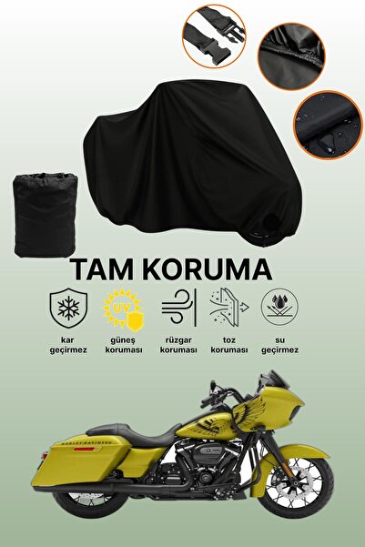 dokaca غطاء محرك متوافق مع دراجة هارلي ديفيدسون رود جلايد إس تي باللون الأسود...