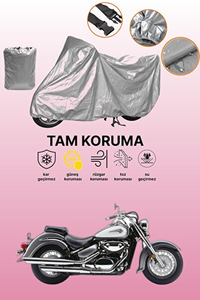 dokaca غطاء دراجة نارية رمادي متوافق مع سوزوكي VL 800 إنترودر، غطاء واقي، غطا...