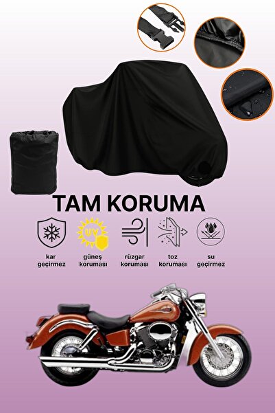 dokaca غطاء محرك متوافق مع دراجة هوندا VT 750 شادو ACE باللون الأسود، غطاء وا...